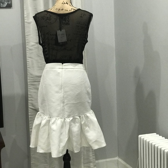 ASOS white high low skirt size 6 NWT - Picture 8 of 16